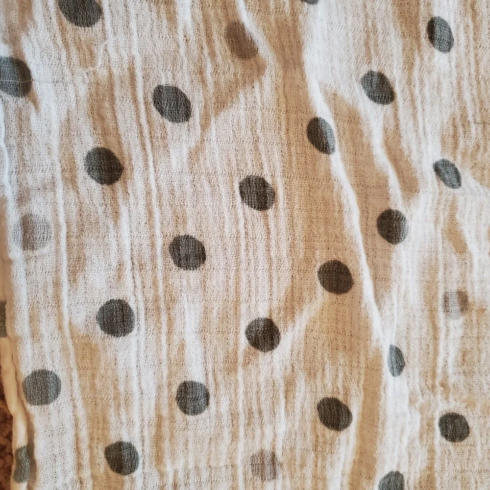 Aden &‎ Anais Baby Swaddle Blanket Gray White Polka Dot Muslin